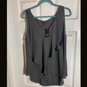 Torrid Chiffon Dressy Ruffle Tank with Pleated Back (NWT)